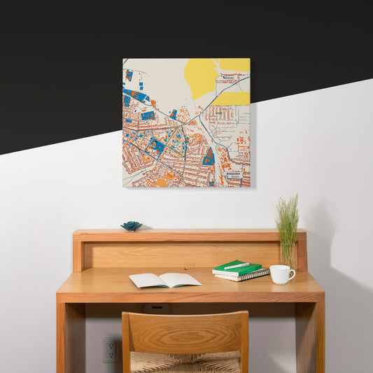 Россошь Russia Colorful City Map Canvas Print Scene