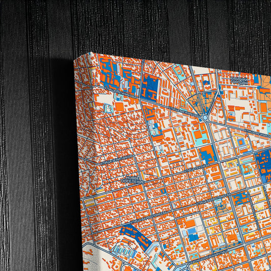 Ростов-На-Дону Russia Colorful City Map Canvas Print Detail