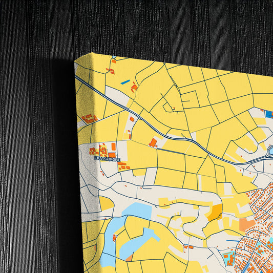 Rottenburg Am Neckar Germany Colorful City Map Canvas Print Detail