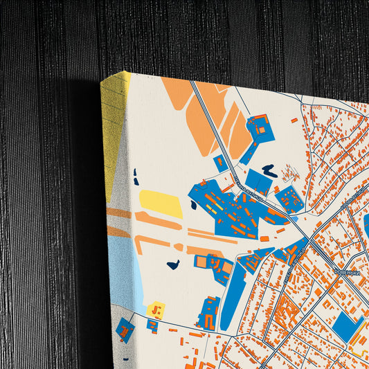 Ровенки Ukraine Colorful City Map Canvas Print Detail