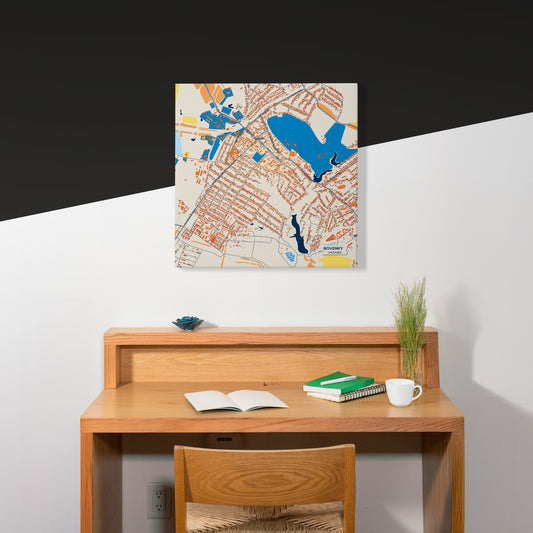 Ровенки Ukraine Colorful City Map Canvas Print Scene