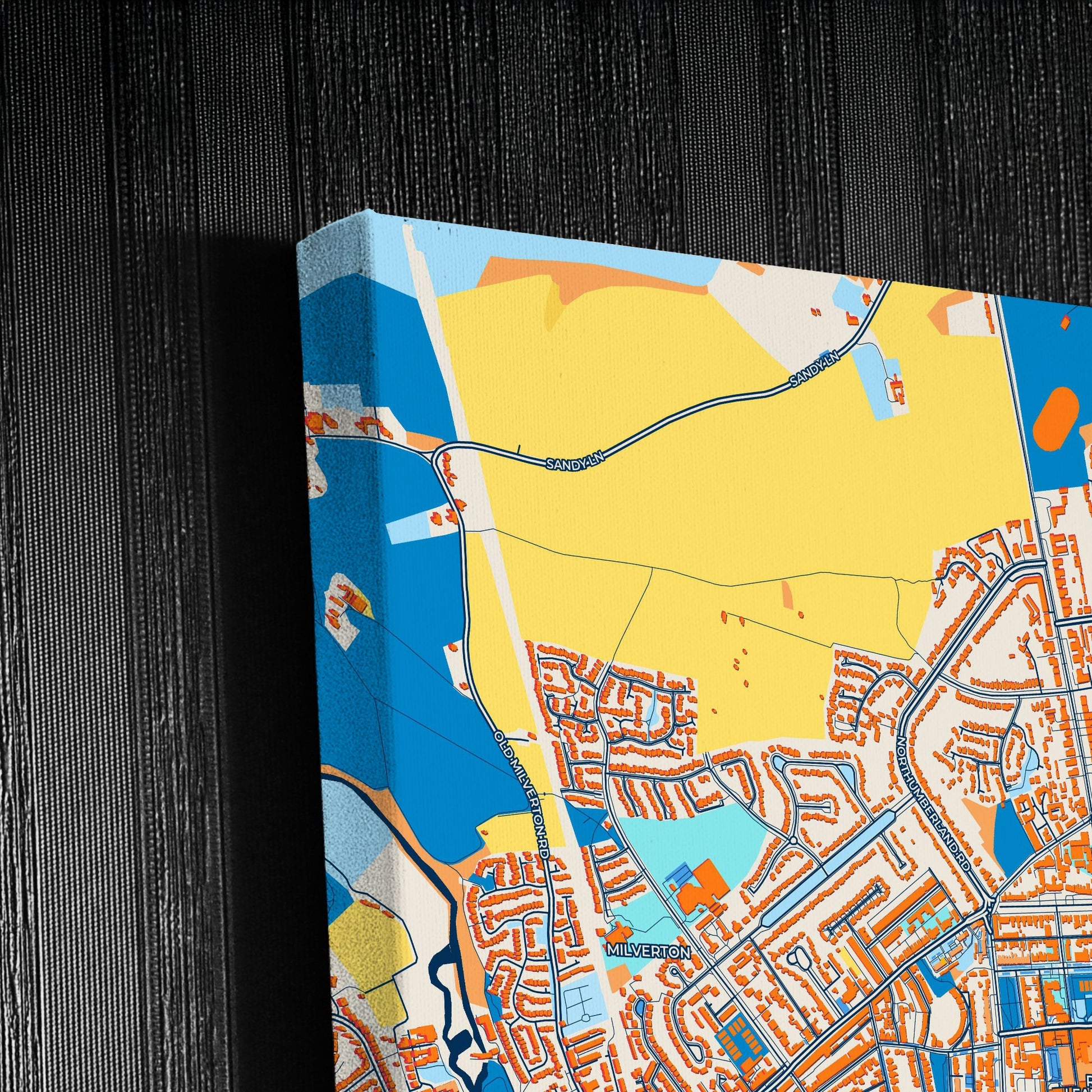 Royal Leamington Spa England Colorful City Map Canvas Print Detail