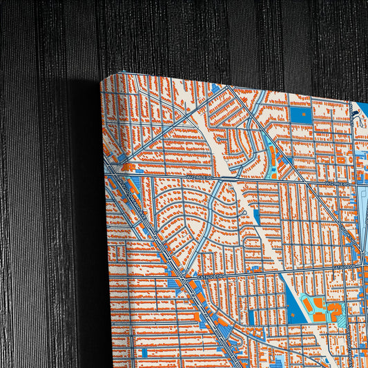 Royal Oak Michigan Colorful City Map Canvas Print Detail