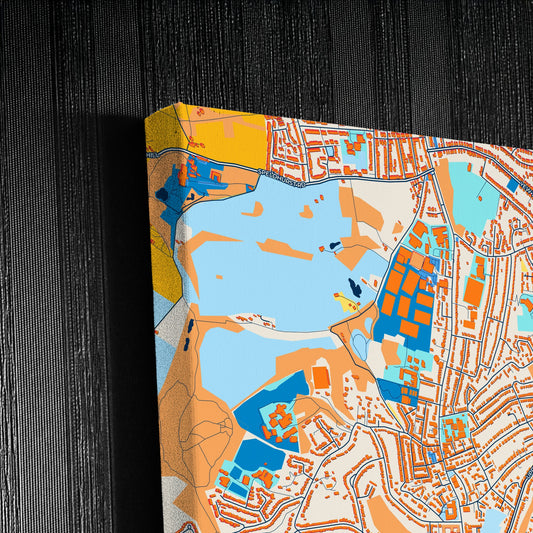 Royal Tunbridge Wells England Colorful City Map Canvas Print Detail