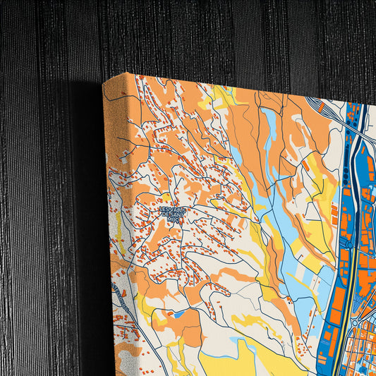 Rubí Spain Colorful City Map Canvas Print Detail