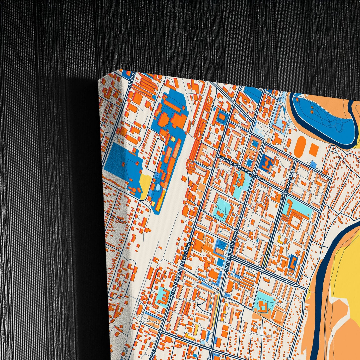 Рубцовский Russia Colorful City Map Canvas Print Detail