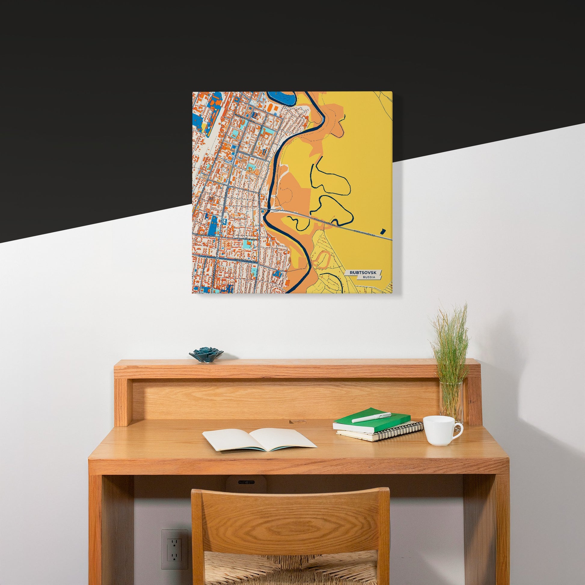 Рубцовский Russia Colorful City Map Canvas Print Scene