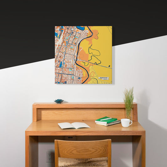 Рубцовский Russia Colorful City Map Canvas Print Scene