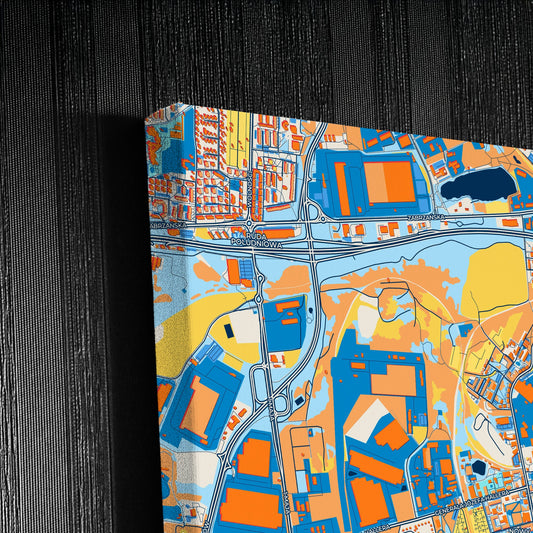 Ruda Śląska Poland Colorful City Map Canvas Print Detail