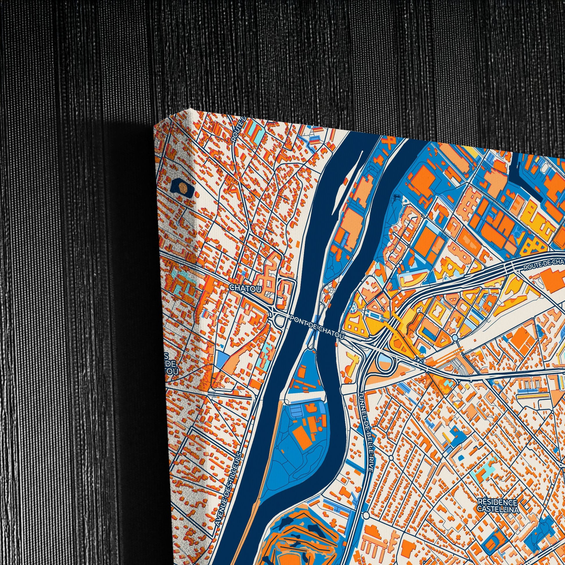 Rueil-Malmaison France Colorful City Map Canvas Print Detail