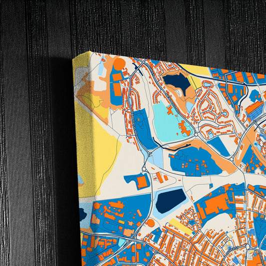 Rugby England Colorful City Map Canvas Print Detail