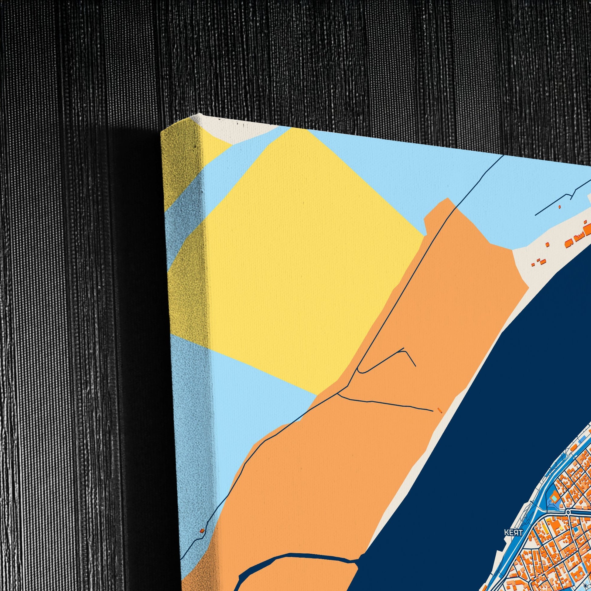 Русе Bulgaria Colorful City Map Canvas Print Detail