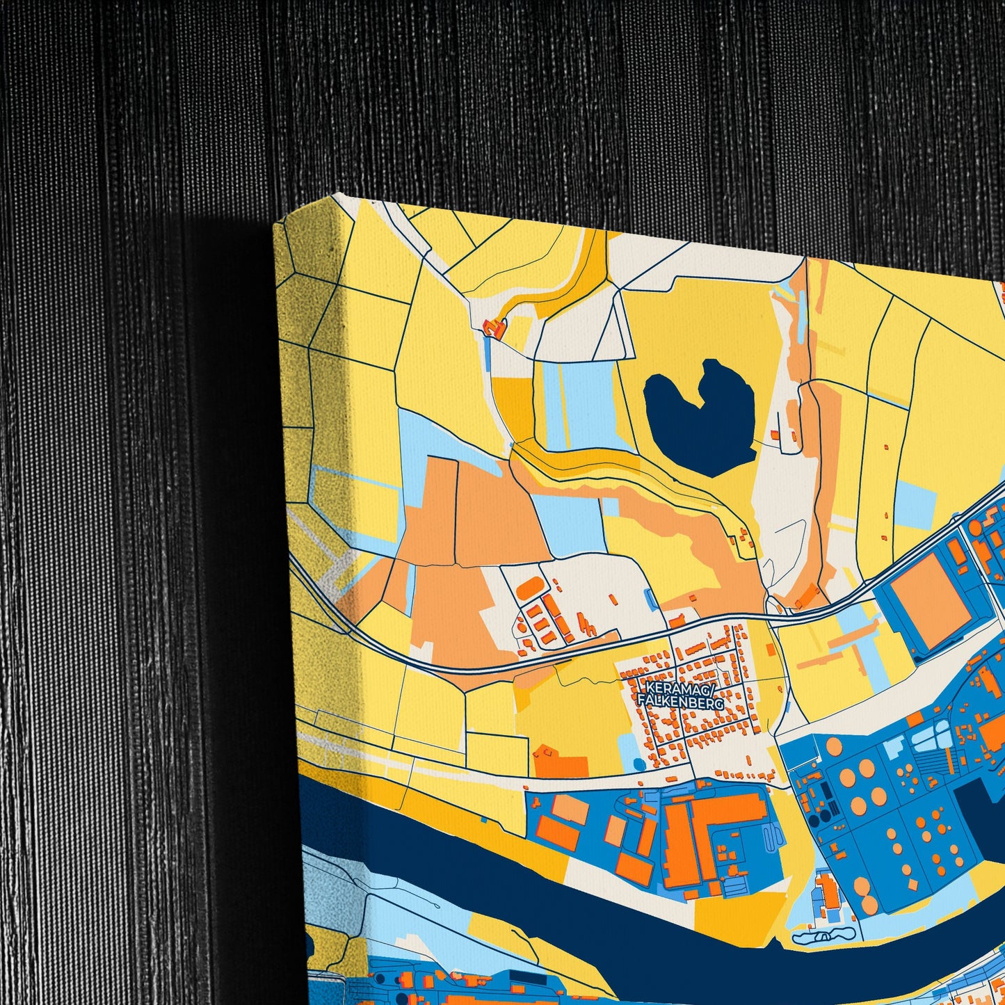 Rüsselsheim Am Main Germany Colorful City Map Canvas Print Detail