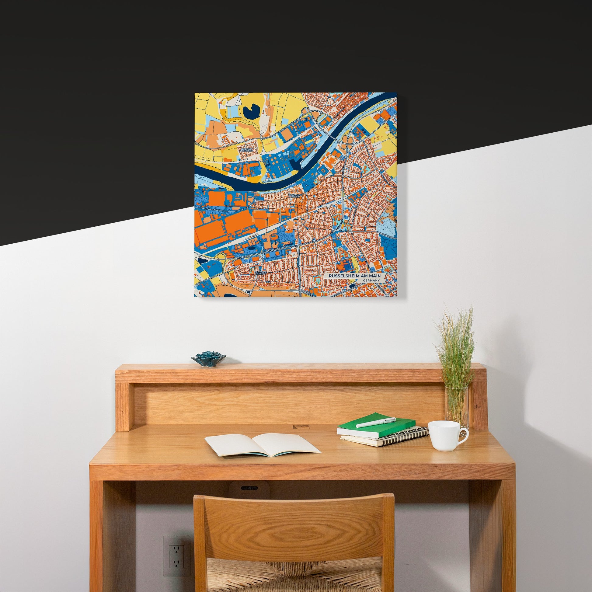 Rüsselsheim Am Main Germany Colorful City Map Canvas Print Scene