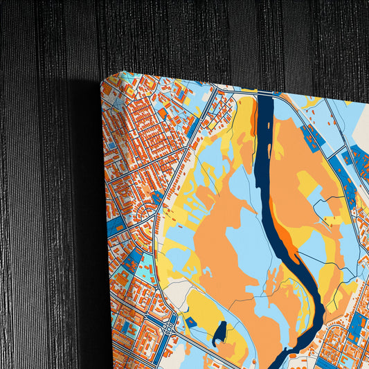 Rustavi Georgia Colorful City Map Canvas Print Detail
