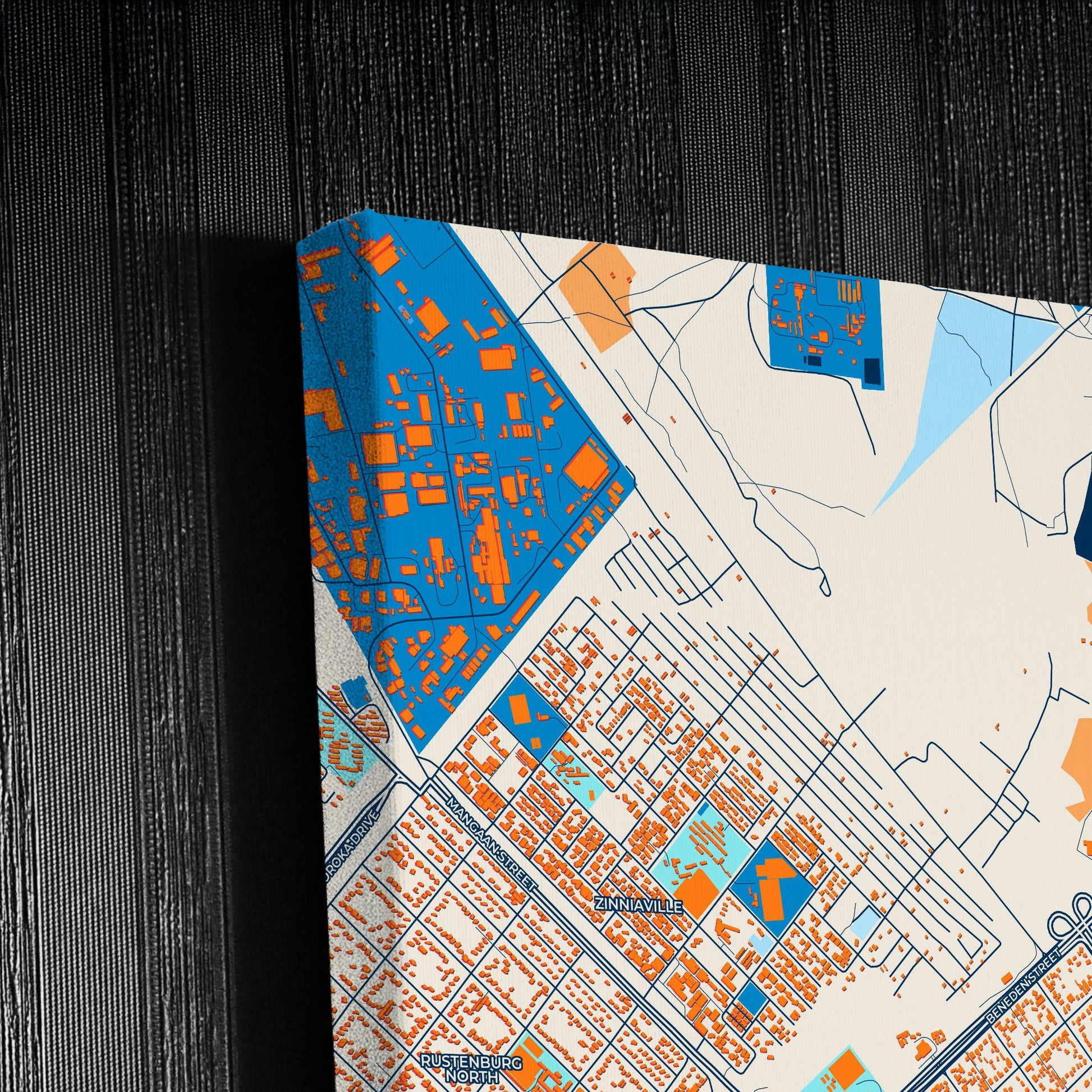 Rustenburg South Africa Colorful City Map Canvas Print Detail