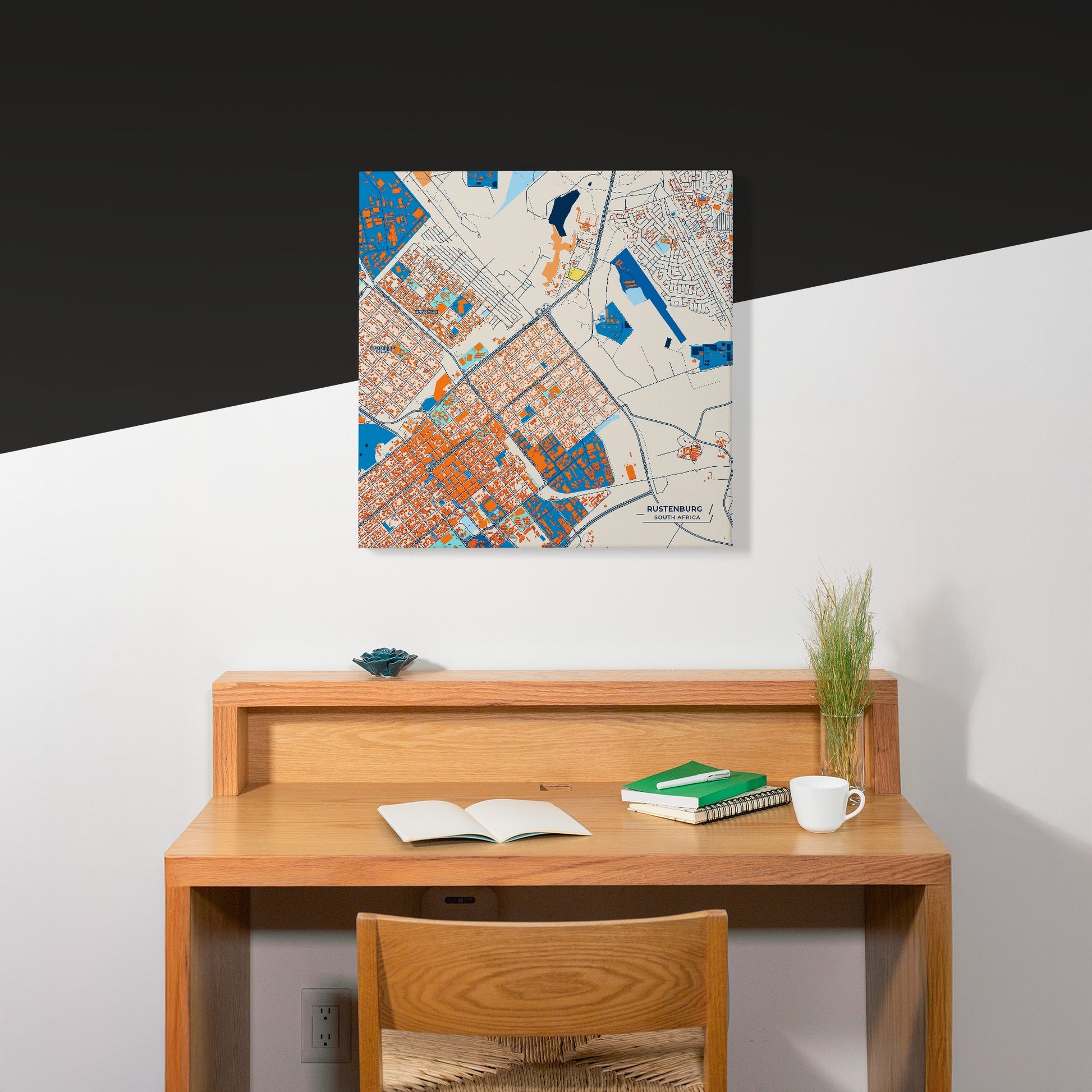 Rustenburg South Africa Colorful City Map Canvas Print Scene