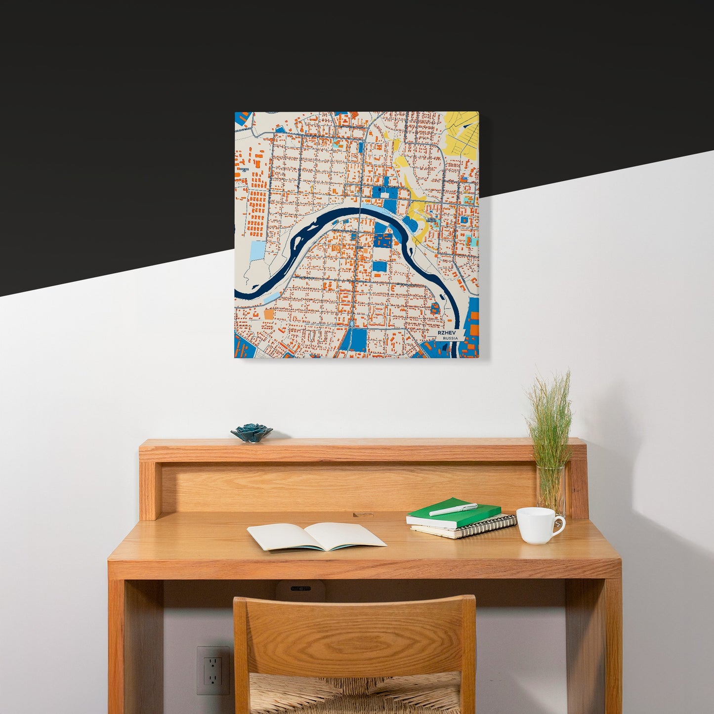 Ржеве Russia Colorful City Map Canvas Print Scene