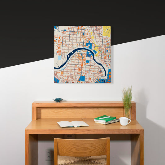 Ржеве Russia Colorful City Map Canvas Print Scene