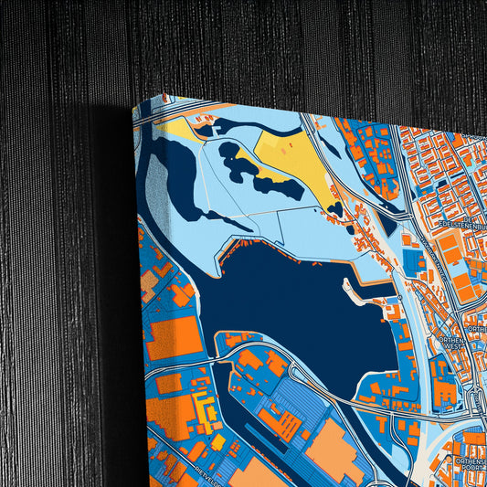 S-Hertogenbosch Netherlands Colorful City Map Canvas Print Detail
