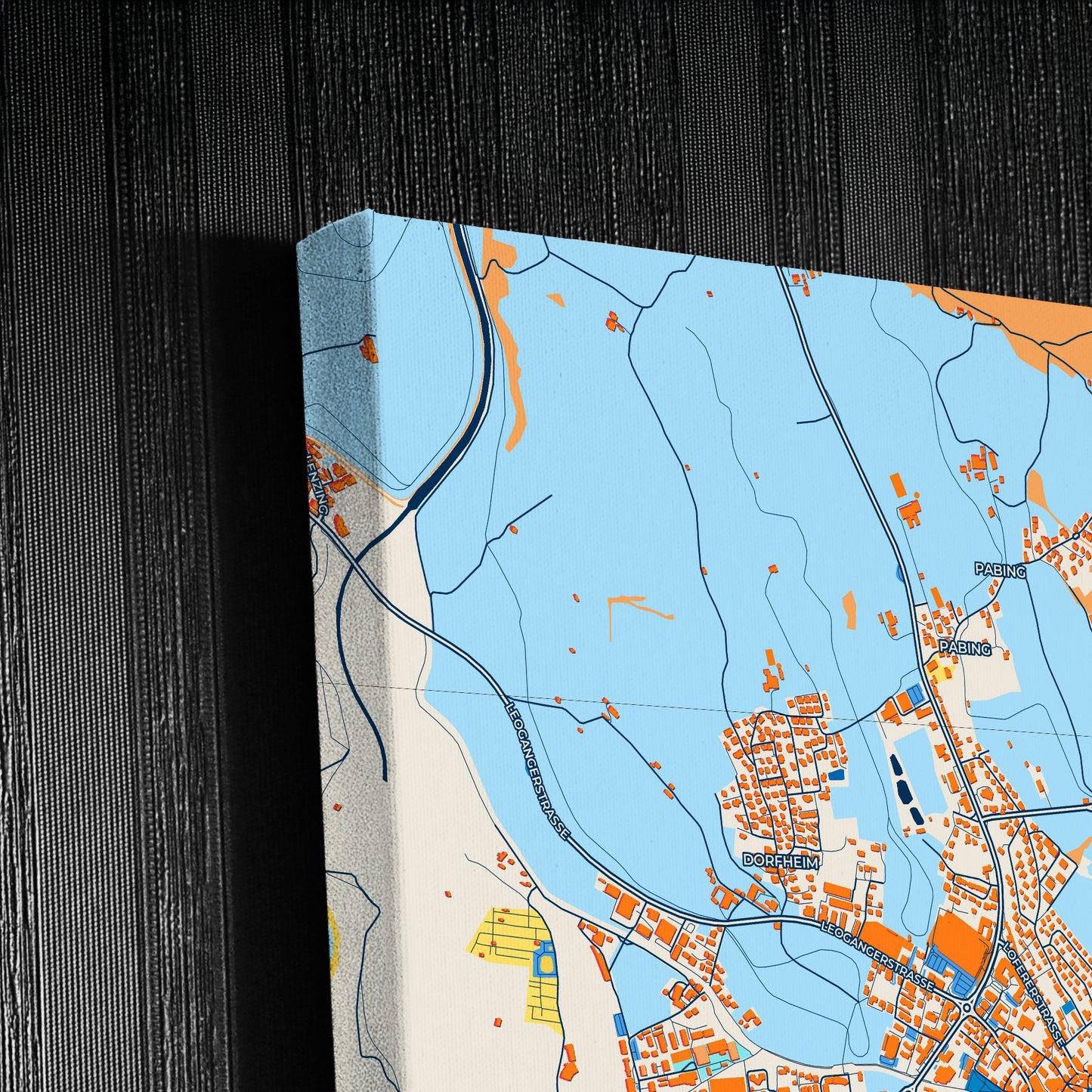 Saalfelden Austria Colorful City Map Canvas Print Detail