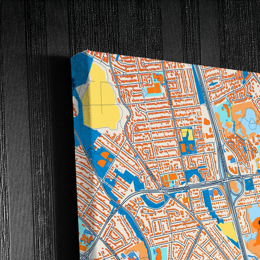 Saanich Canada Colorful City Map Canvas Print Detail