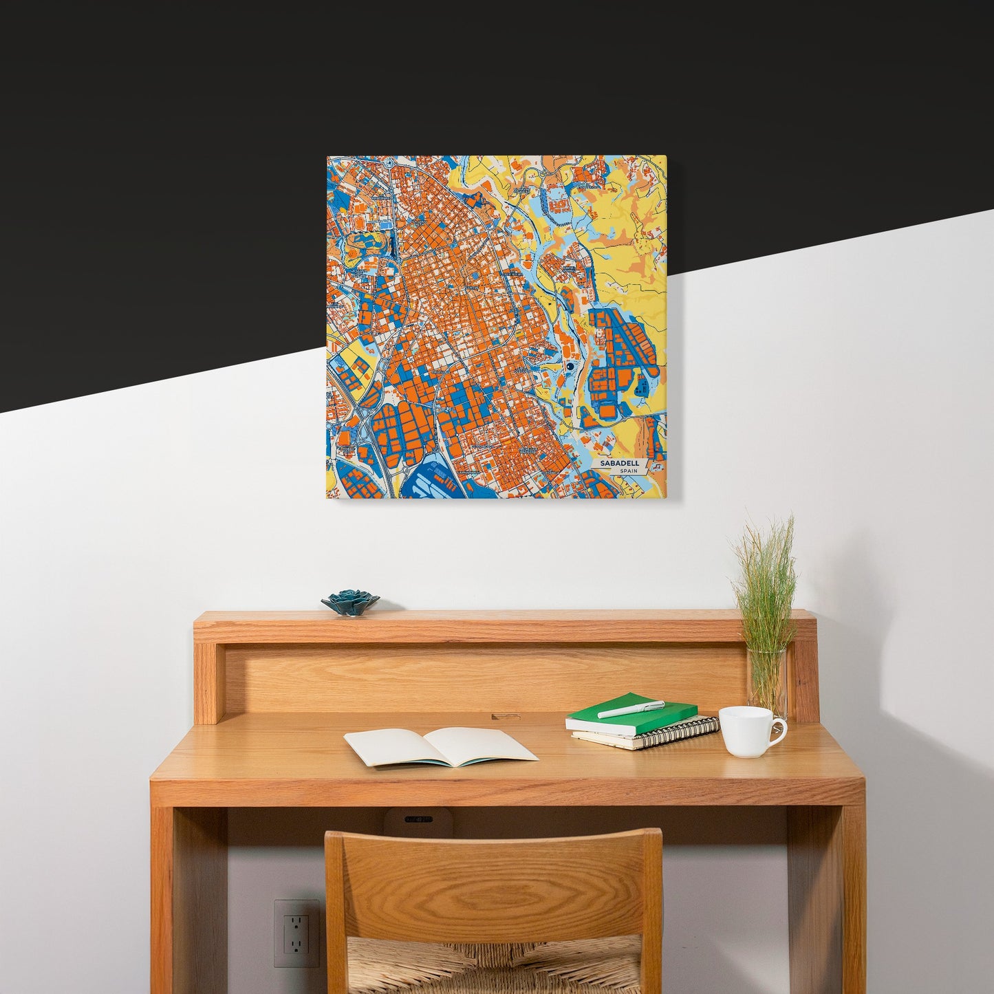 Sabadell Spain Colorful City Map Canvas Print Scene