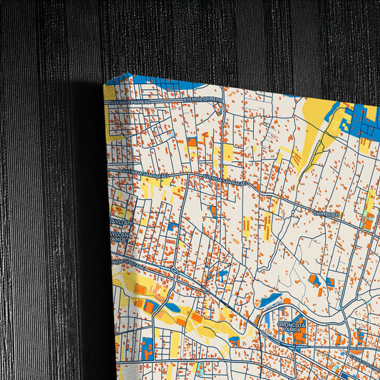 Sacaba Bolivia Colorful City Map Canvas Print Detail