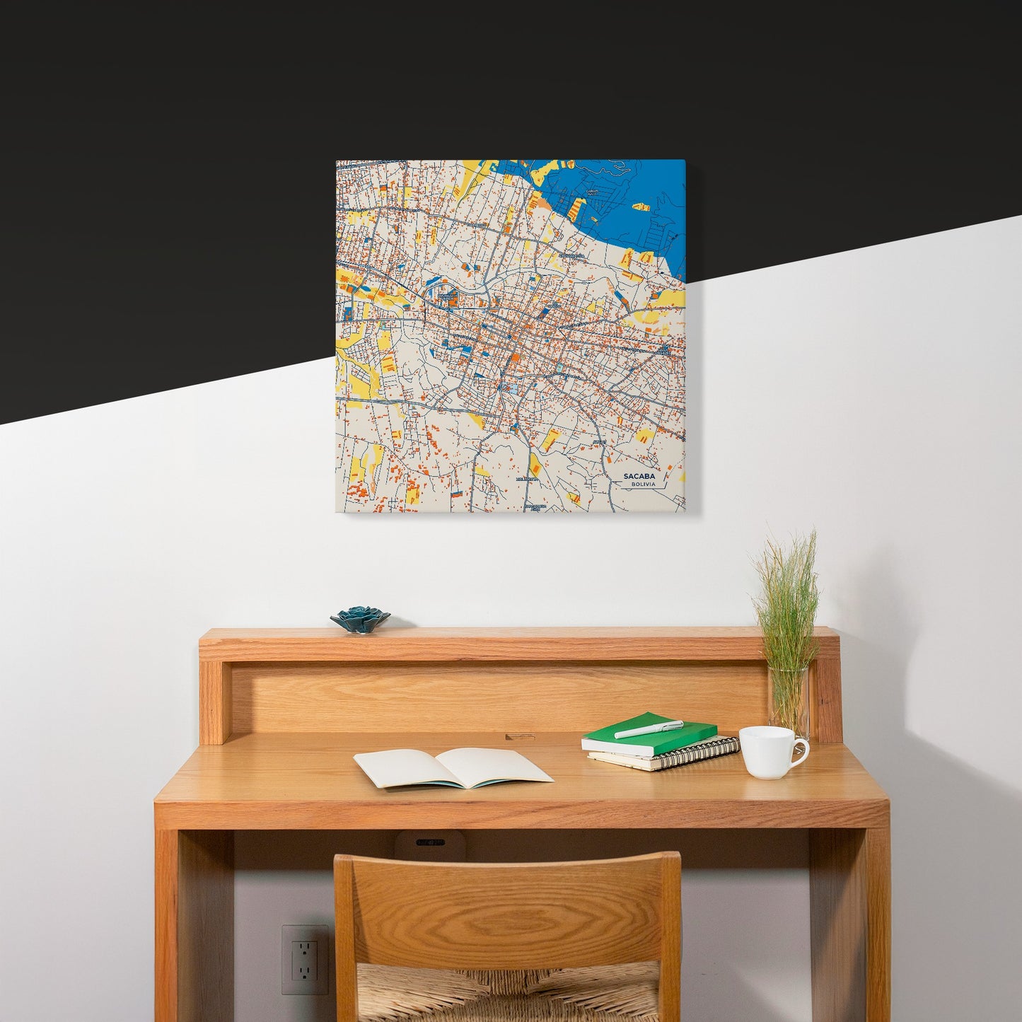 Sacaba Bolivia Colorful City Map Canvas Print Scene