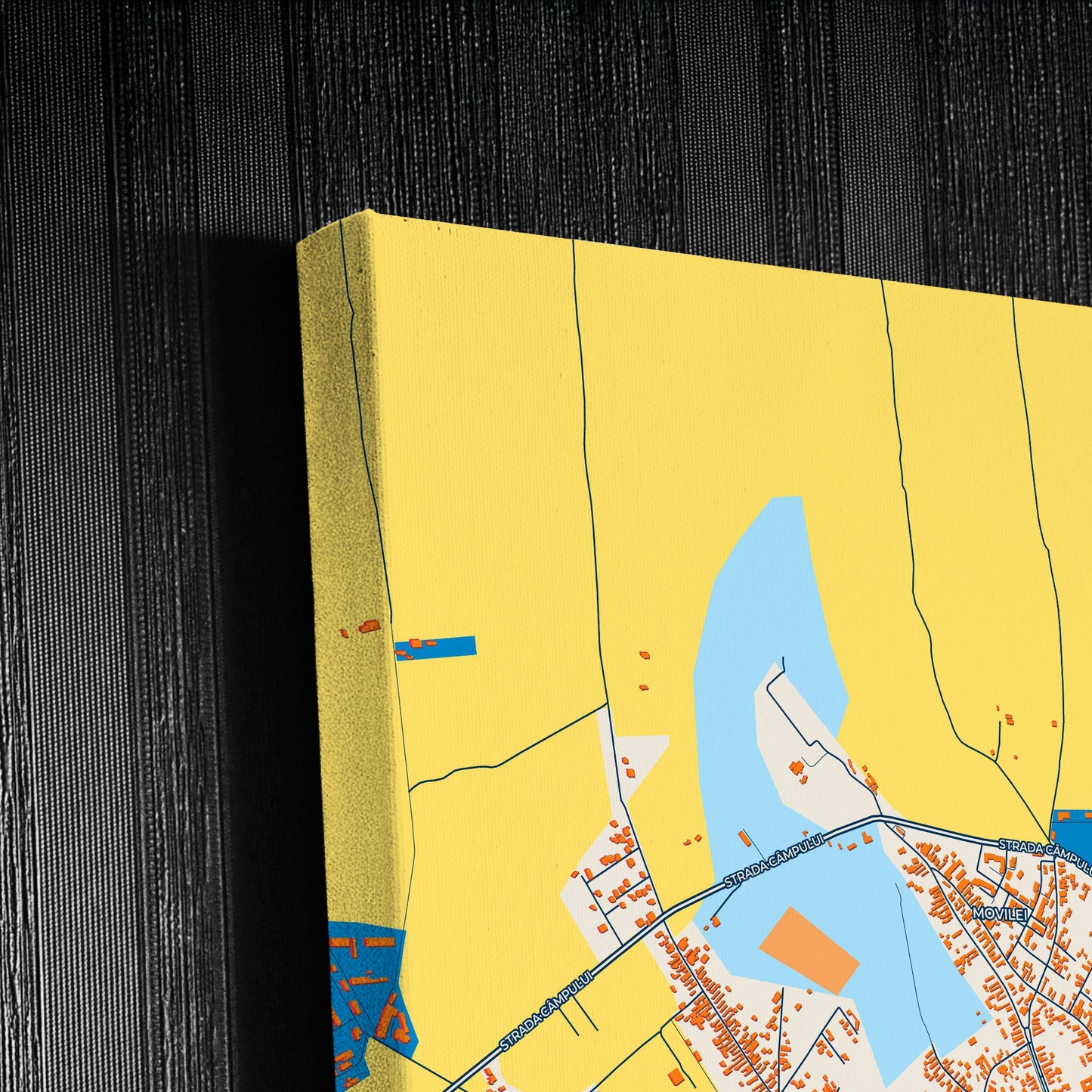 Săcele Romania Colorful City Map Canvas Print Detail