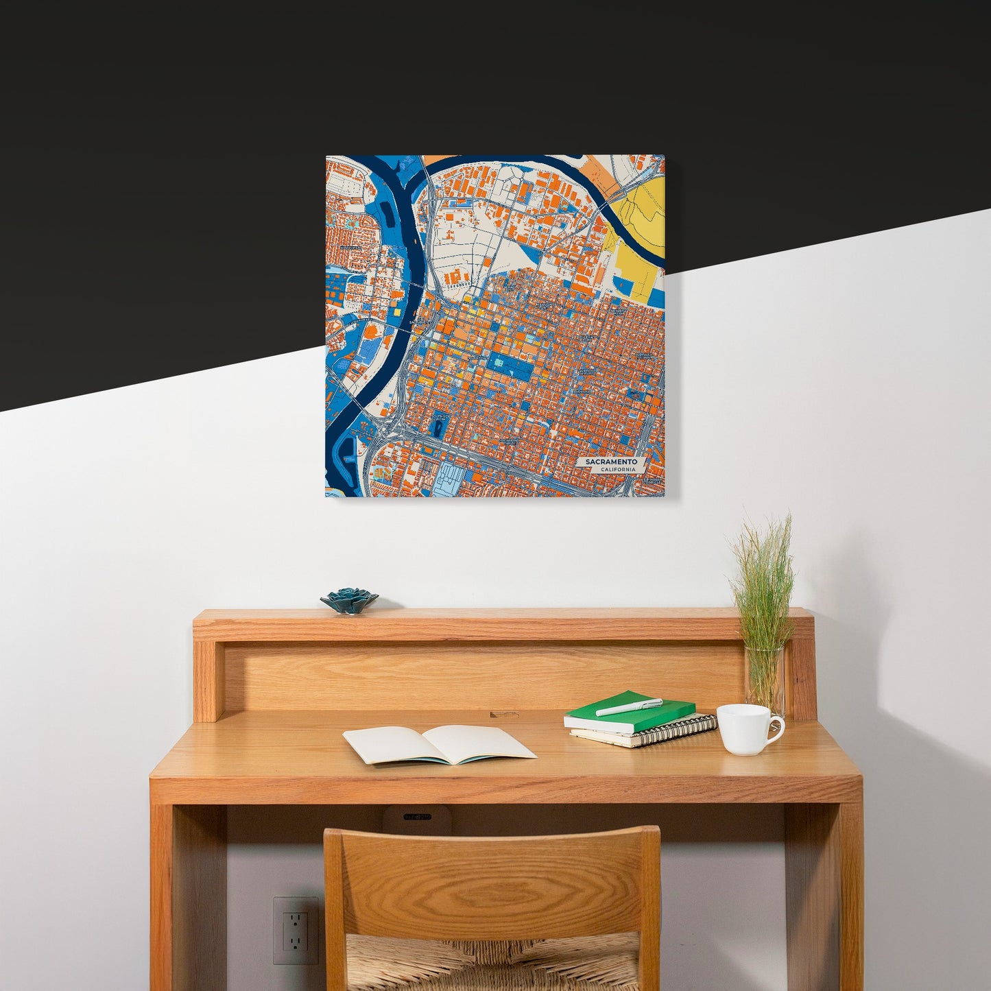Sacramento California Colorful City Map Canvas Print Scene
