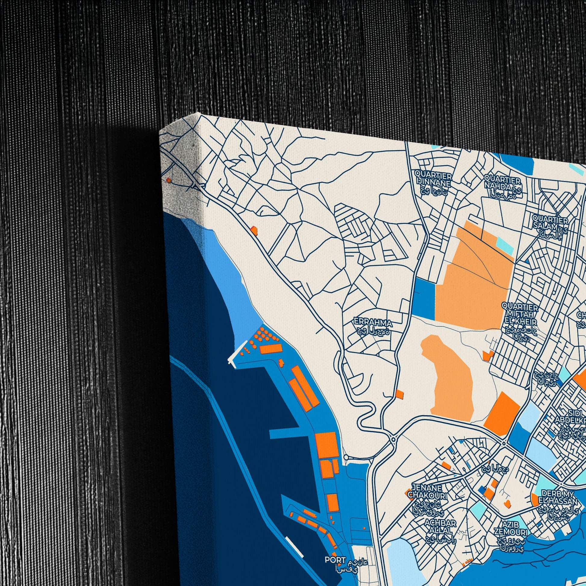 Safi Morocco Colorful City Map Canvas Print Detail