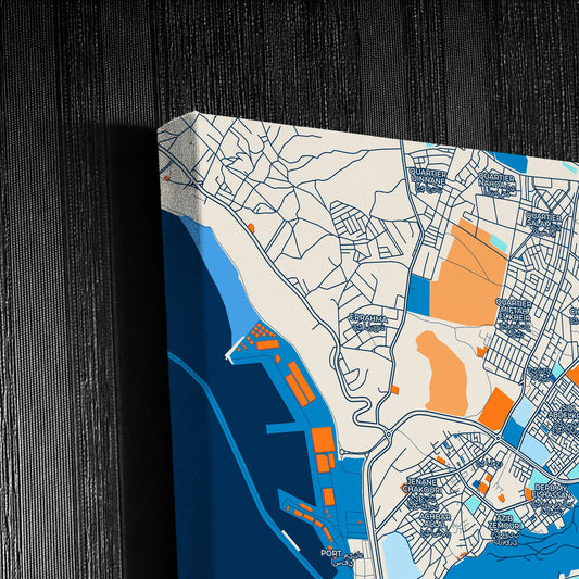 Safi Morocco Colorful City Map Canvas Print Detail
