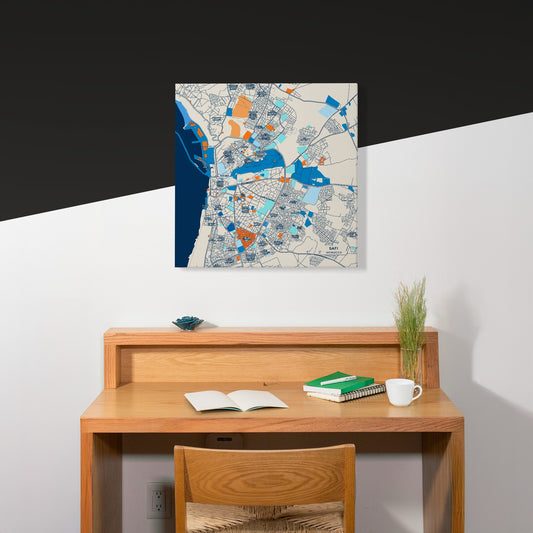 Safi Morocco Colorful City Map Canvas Print Scene