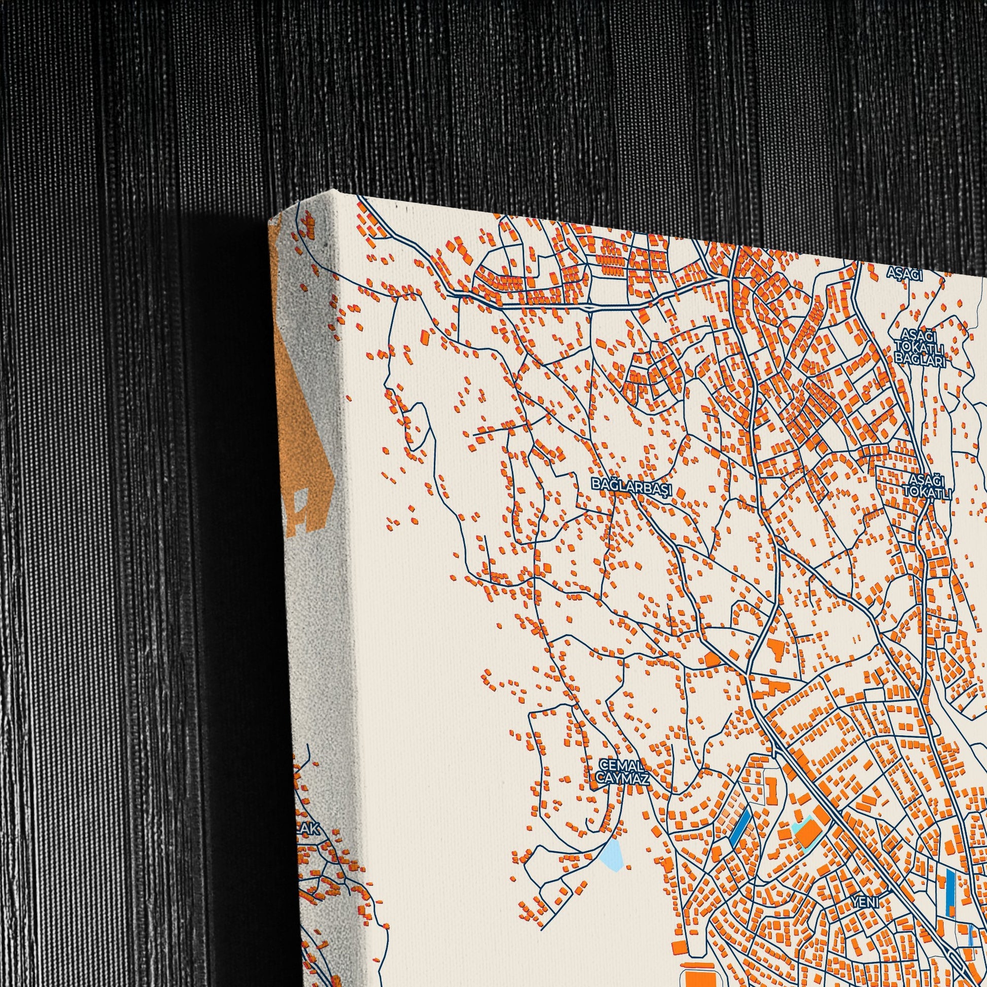 Safranbolu Turkey Colorful City Map Canvas Print Detail