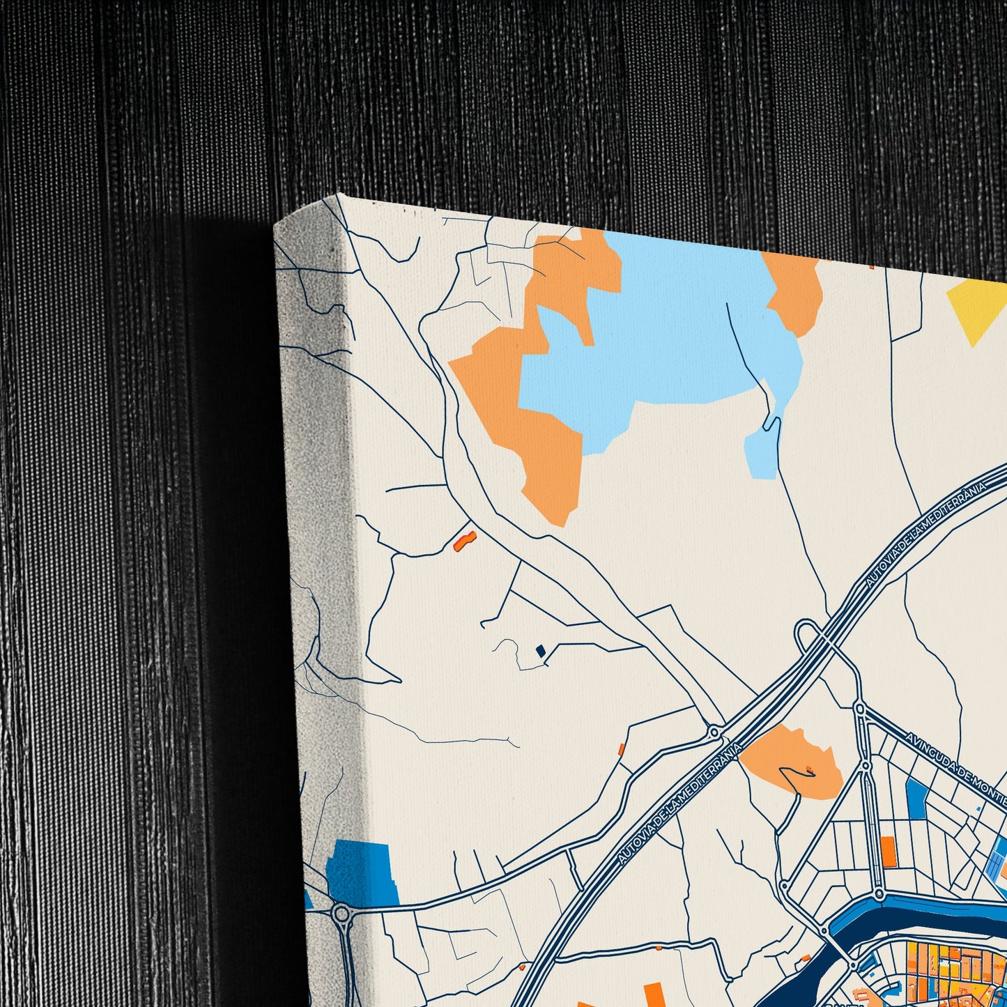 Sagunto Spain Colorful City Map Canvas Print Detail