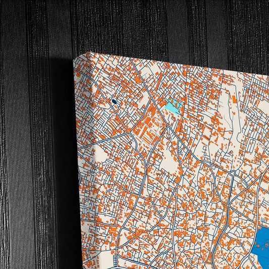 Saharanpur India Colorful City Map Canvas Print Detail