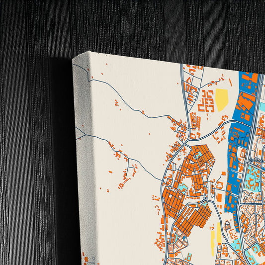 Saida Algeria Colorful City Map Canvas Print Detail