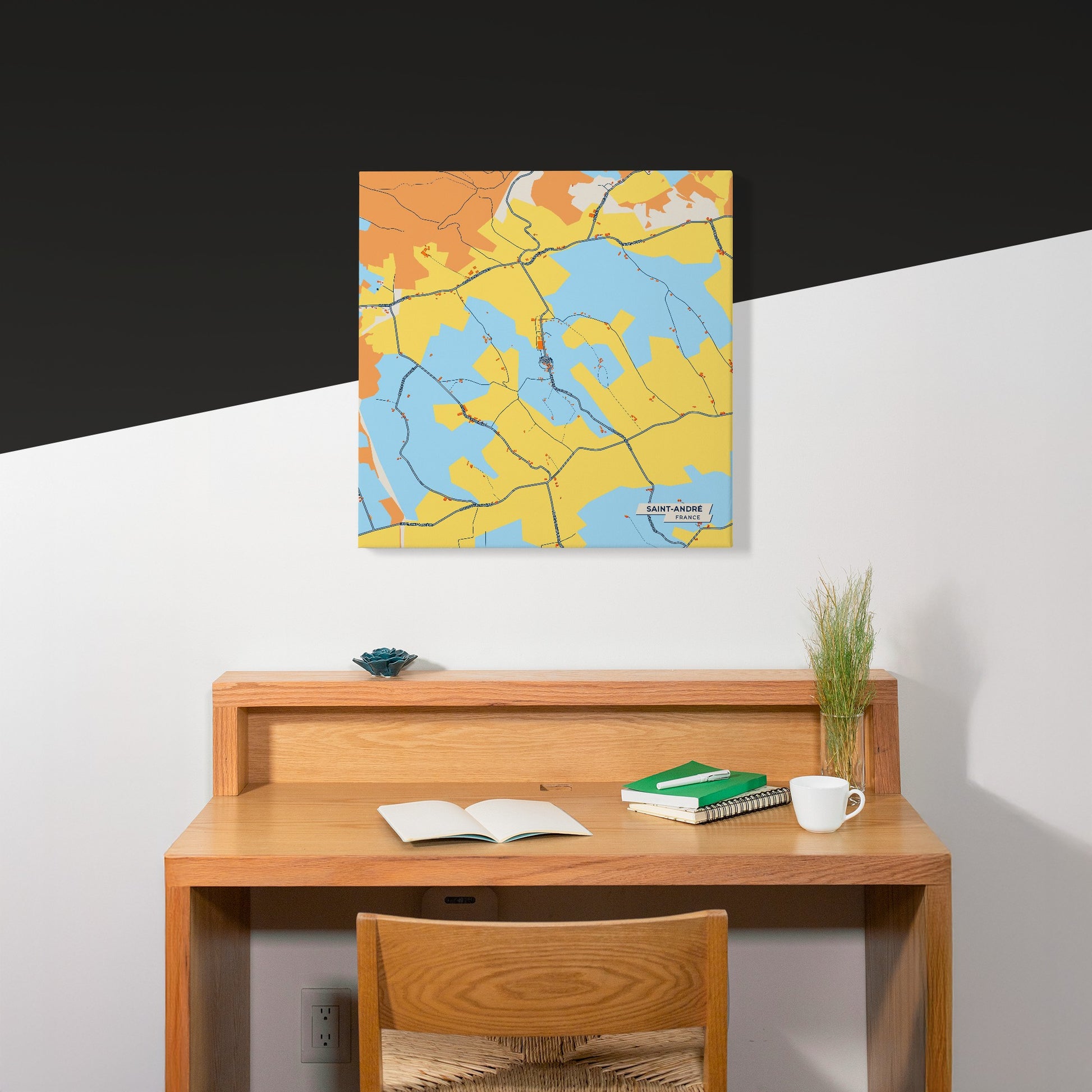 Saint-André France Colorful City Map Canvas Print Scene