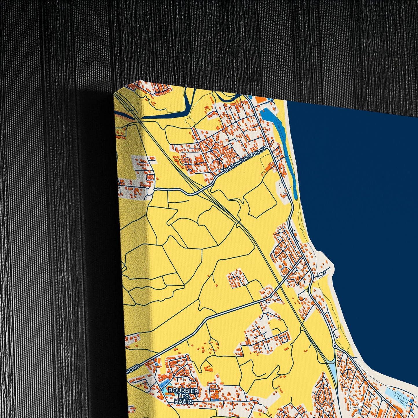 Saint-Benoît France Colorful City Map Canvas Print Detail