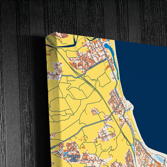 Saint-Benoît France Colorful City Map Canvas Print Detail