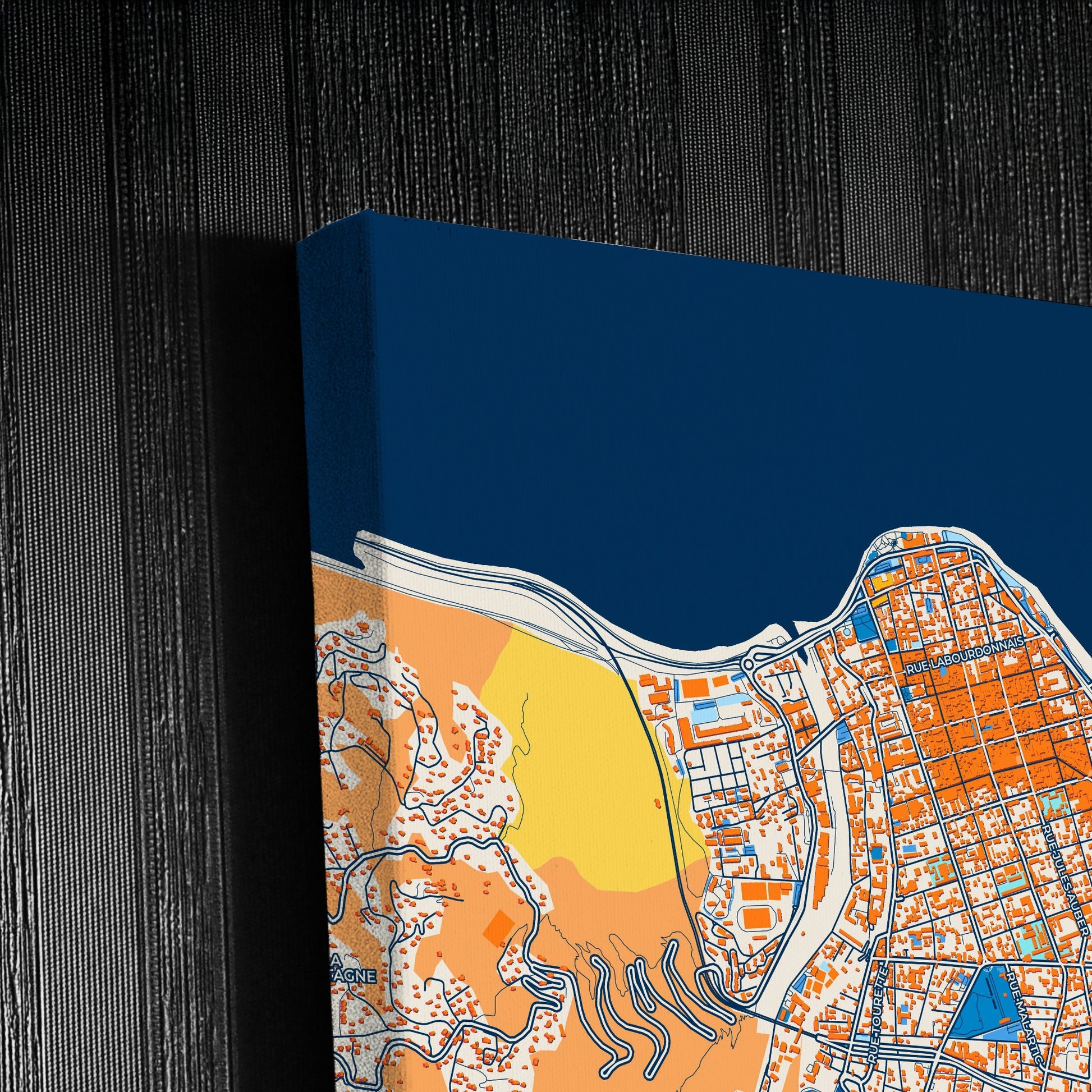 Saint-Denis Reunion Colorful City Map Canvas Print Detail