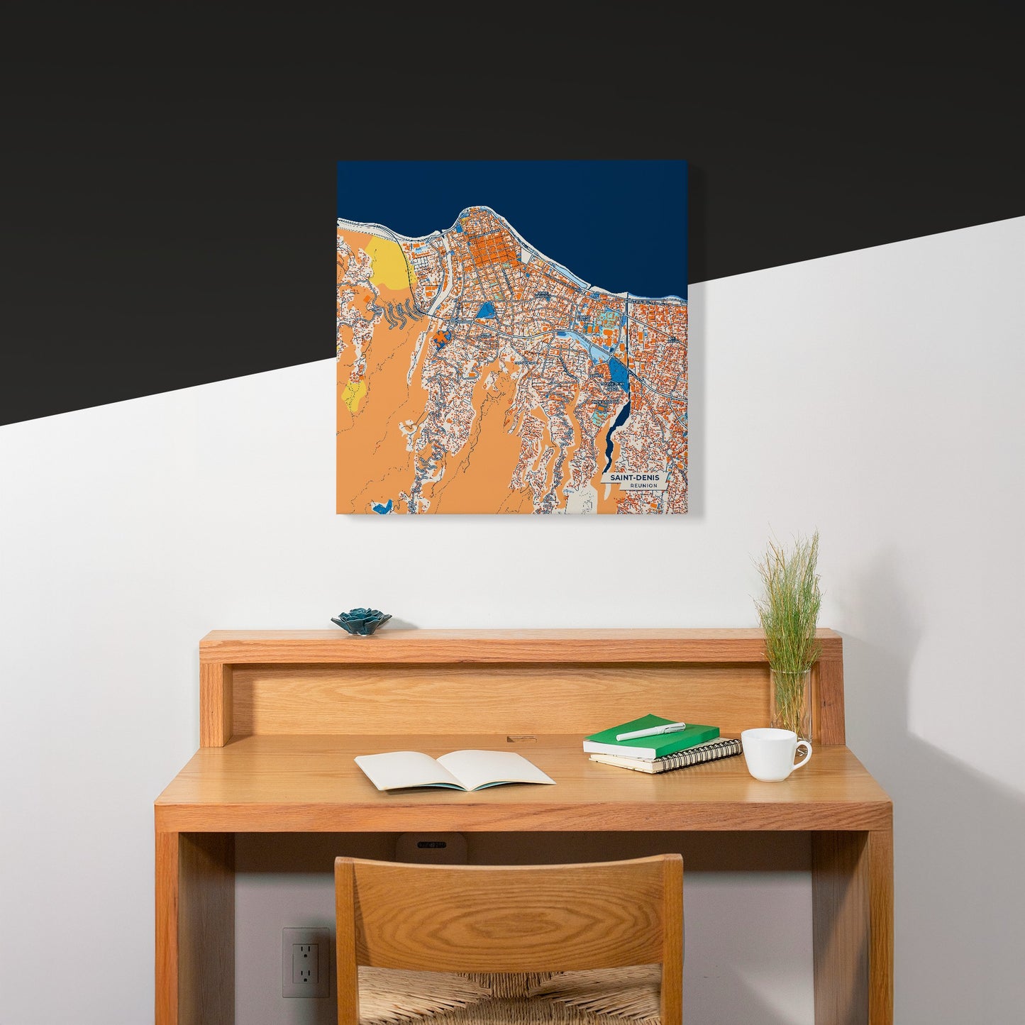 Saint-Denis Reunion Colorful City Map Canvas Print Scene