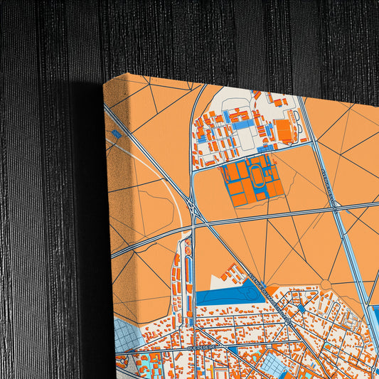 Saint-Germain-En-Laye France Colorful City Map Canvas Print Detail