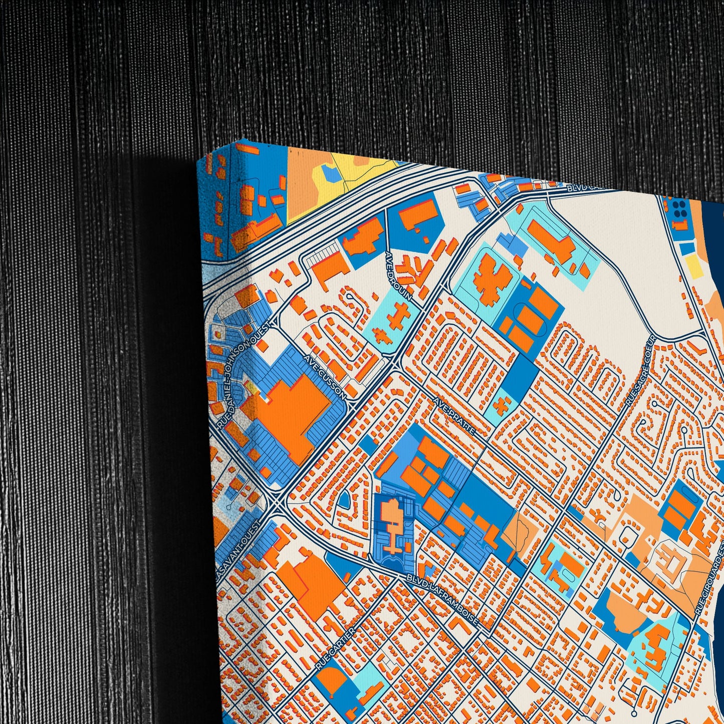 Saint-Hyacinthe Canada Colorful City Map Canvas Print Detail