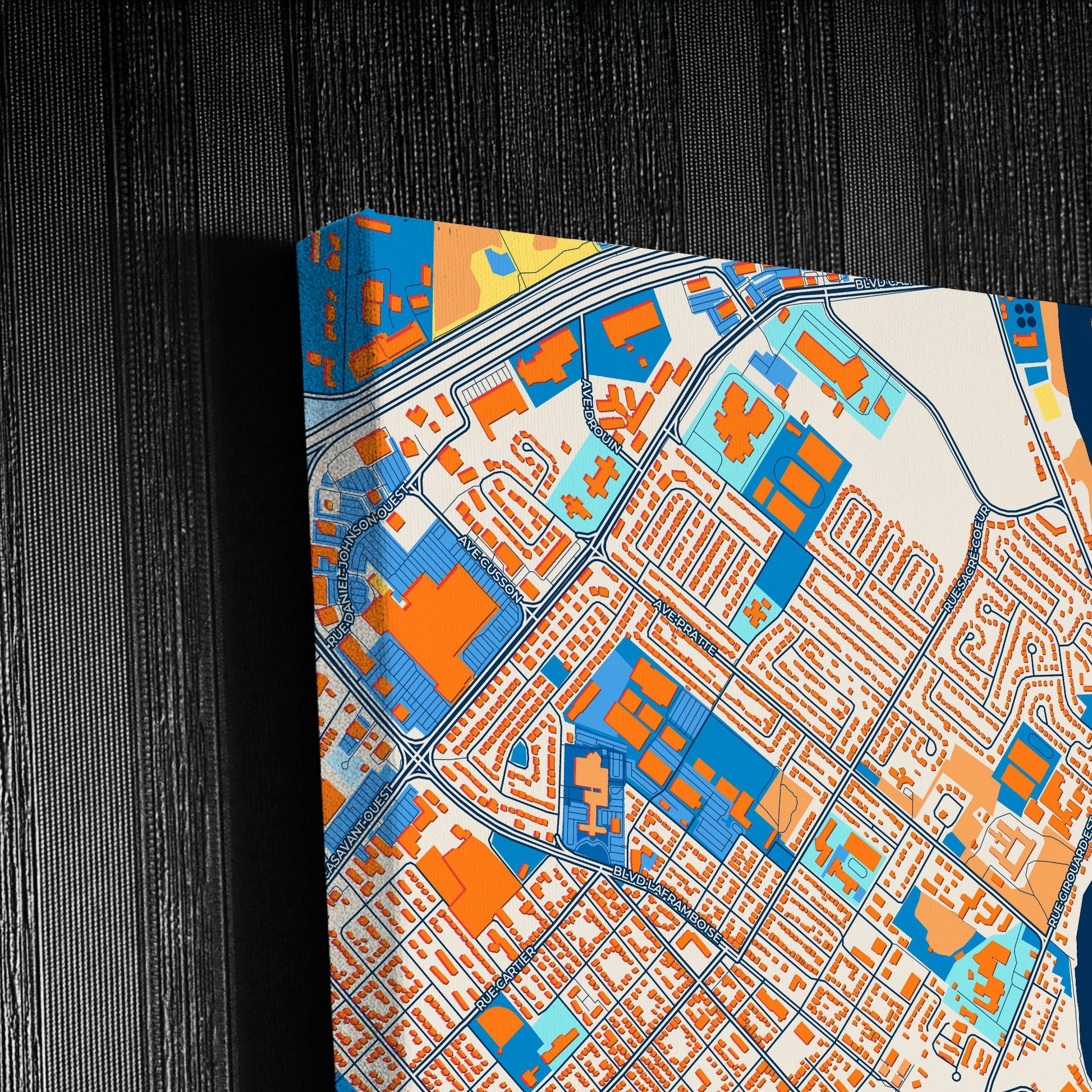 Saint-Hyacinthe Canada Colorful City Map Canvas Print Detail
