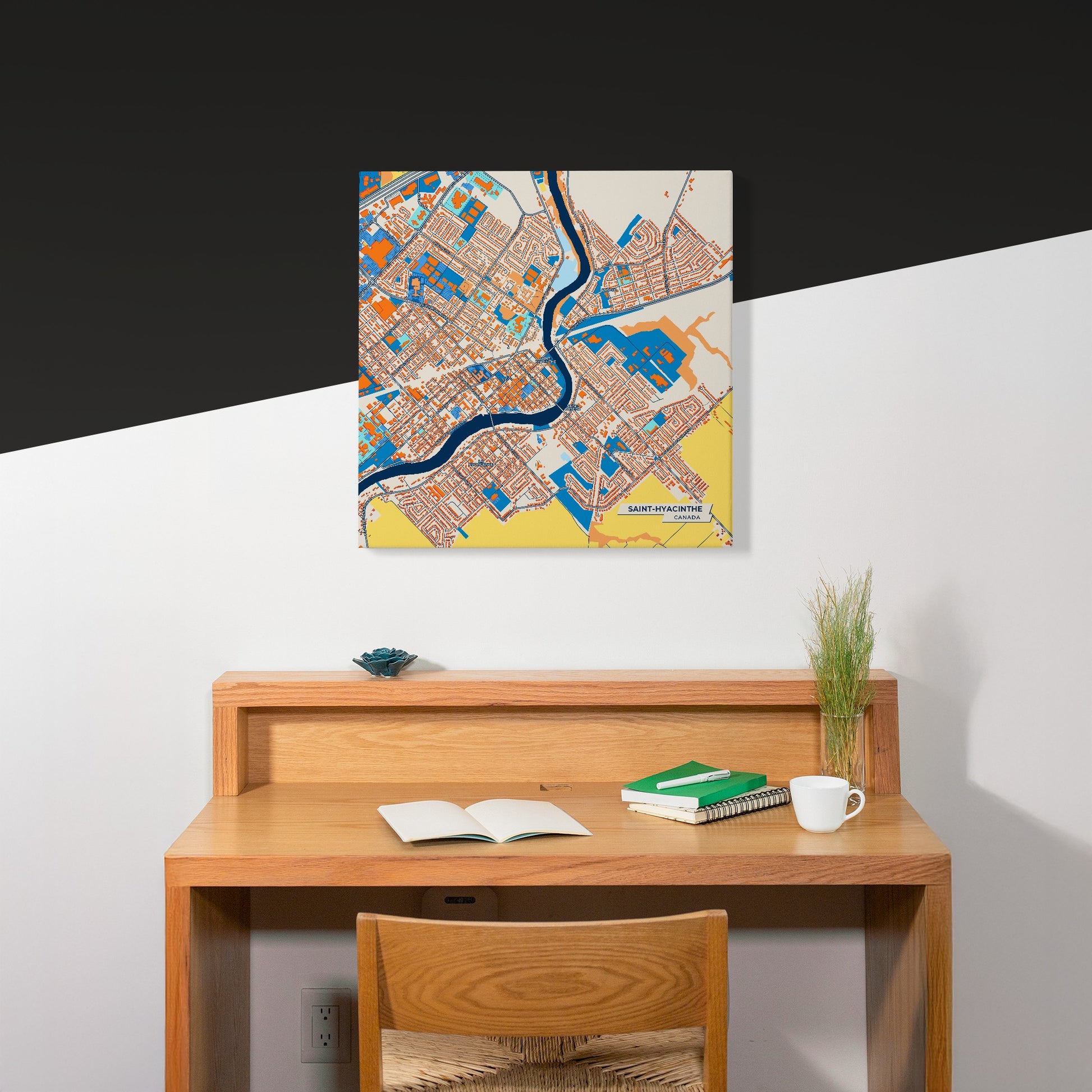 Saint-Hyacinthe Canada Colorful City Map Canvas Print Scene