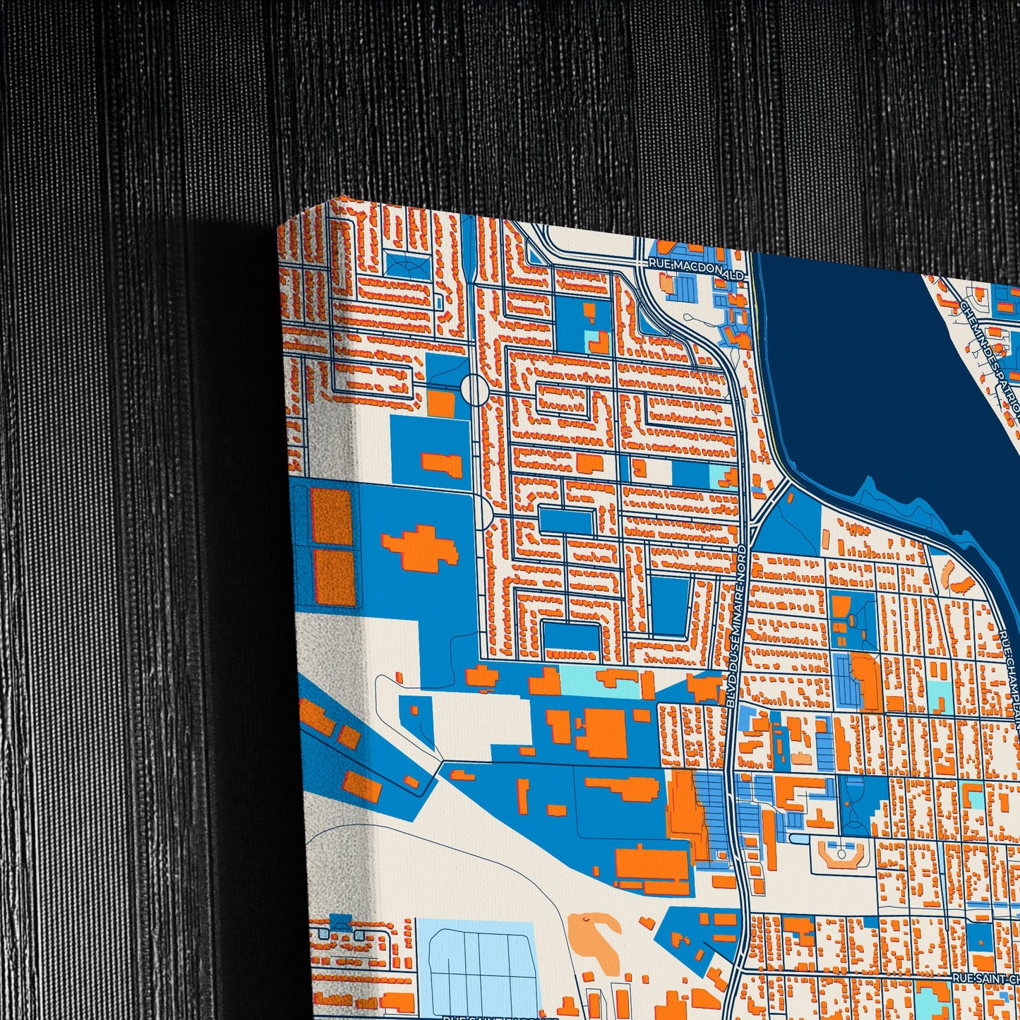 Saint-Jean-Sur-Richelieu Canada Colorful City Map Canvas Print Detail