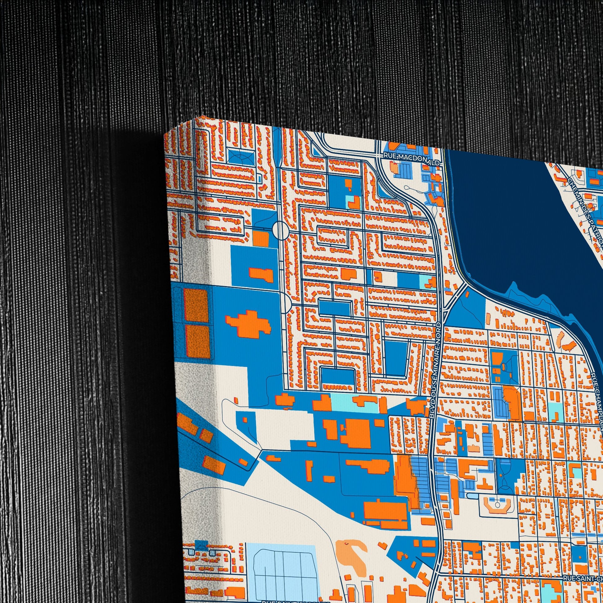 Saint-Jean-Sur-Richelieu Canada Colorful City Map Canvas Print Detail