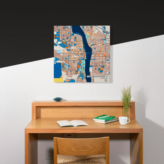 Saint-Jean-Sur-Richelieu Canada Colorful City Map Canvas Print Scene